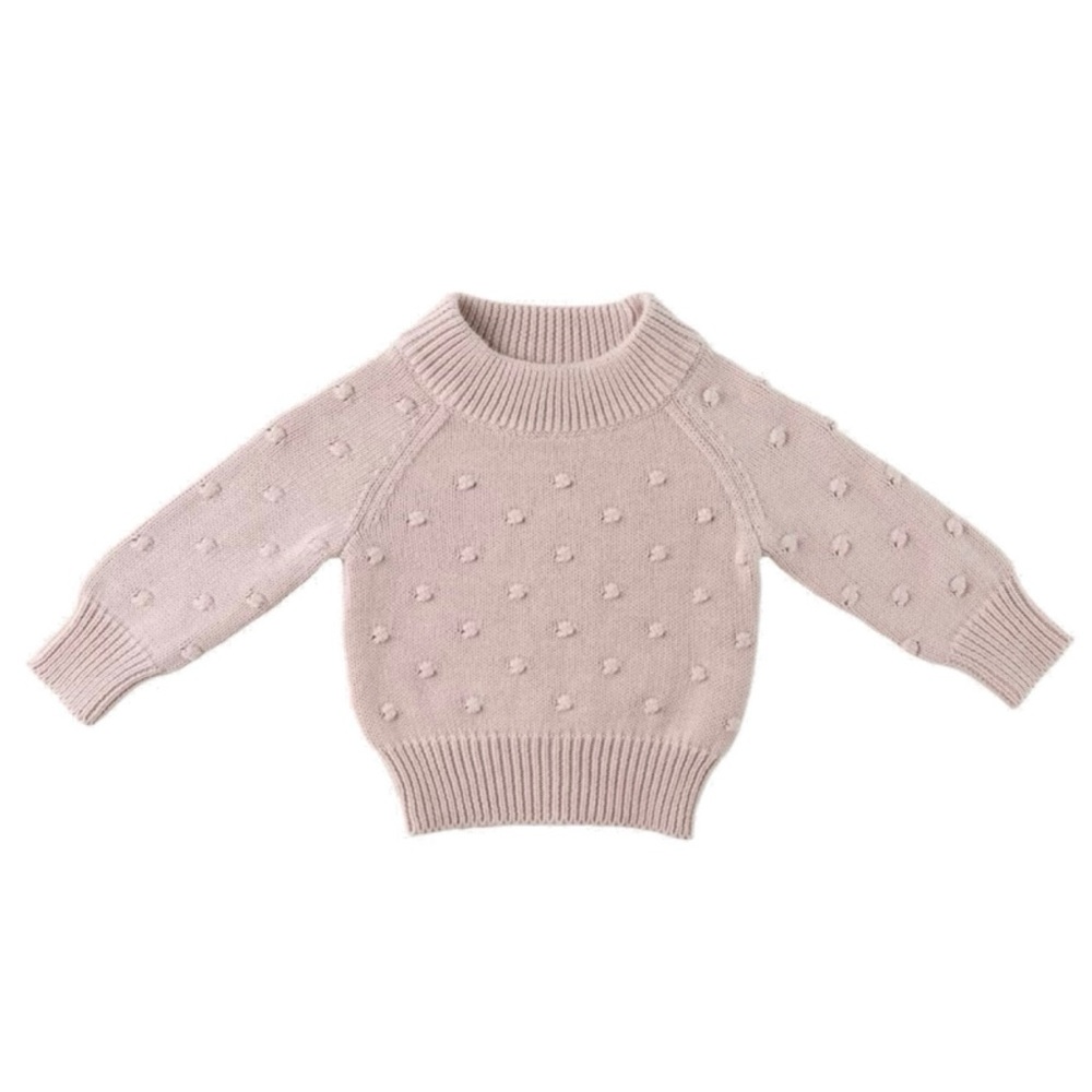 Jamie Kay Dotty Knit Sweater in “Rosebud” (3-6M)